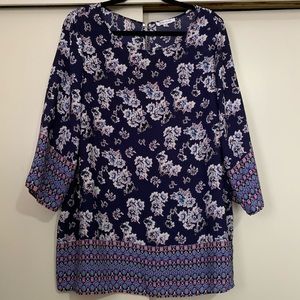 Rose + Olive Sheer Floral Blouse